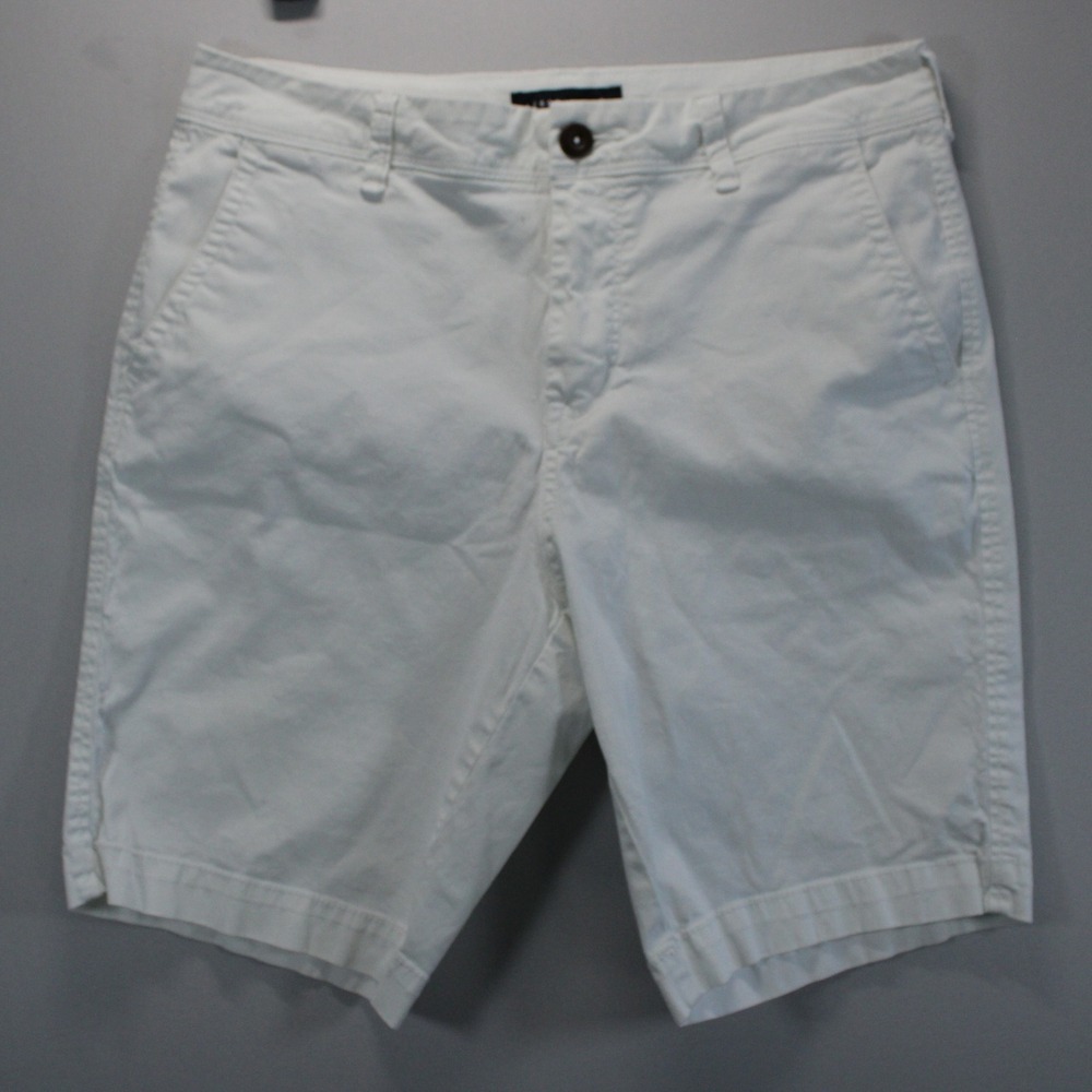 Aeropostale White Chino Boating Shorts Mens Size 31 Cotton Stretch Flat Front